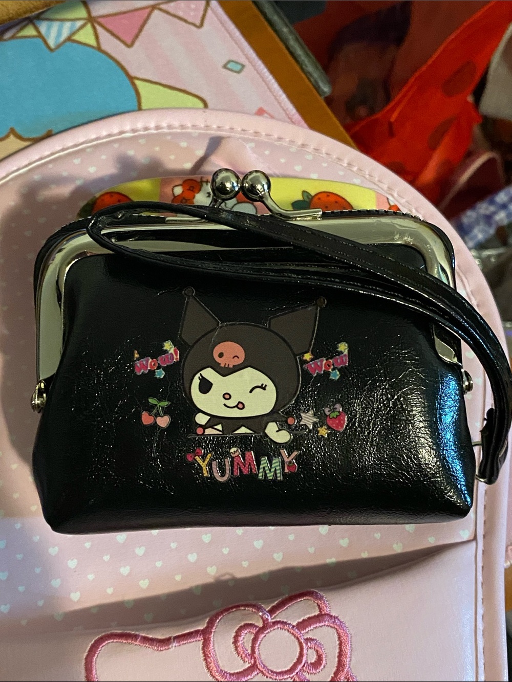 NWOT Black Cute Character Wristlet Wallet 💜🖤